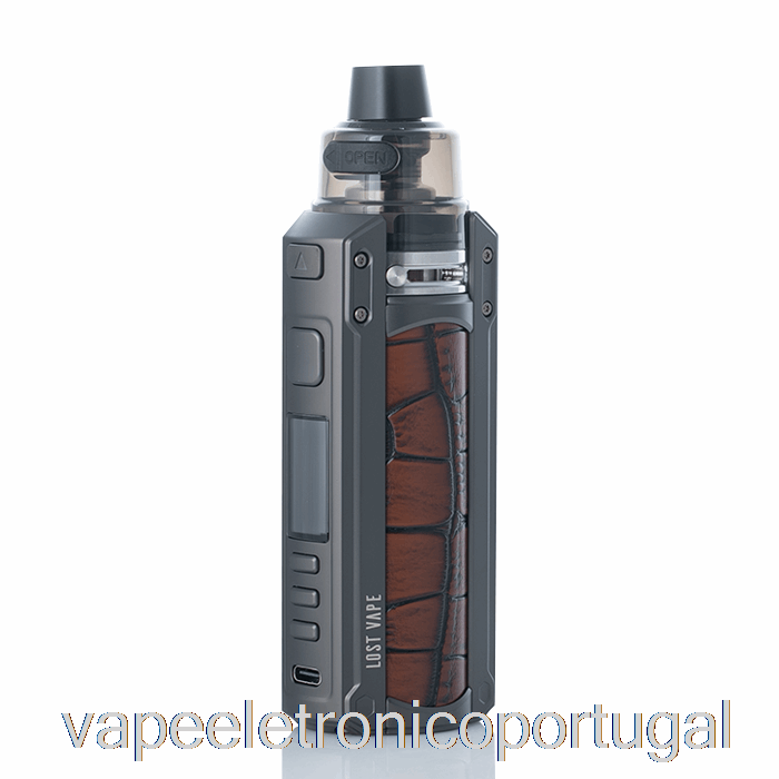 Vape Eletrônico Perdido Vape Ursa Quest 100w Pod Mod Kit Gunmetal / Couro De Crocodilo